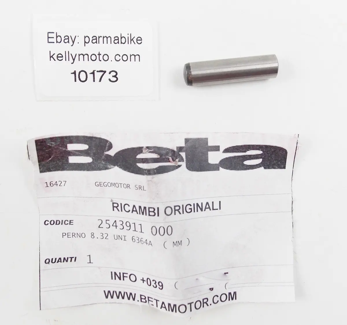 Nos Beta 2012 Minicross R12 Primary Gear Cpl Clutch Pin 2543911-000 1
