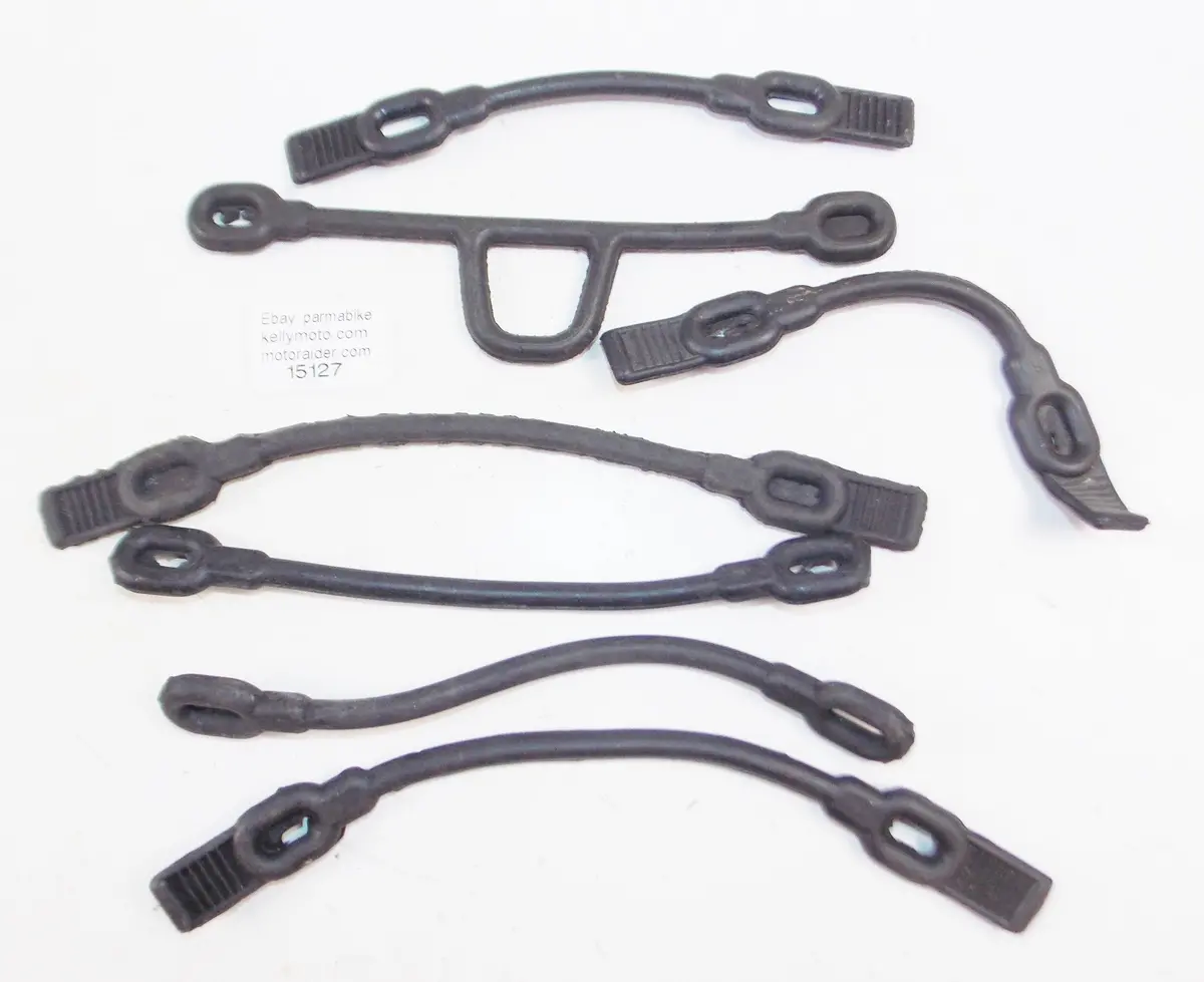 Vintage Motorcycle Head Light Number Plate Rubber Straps Mount L =5" To 7" Beta 1