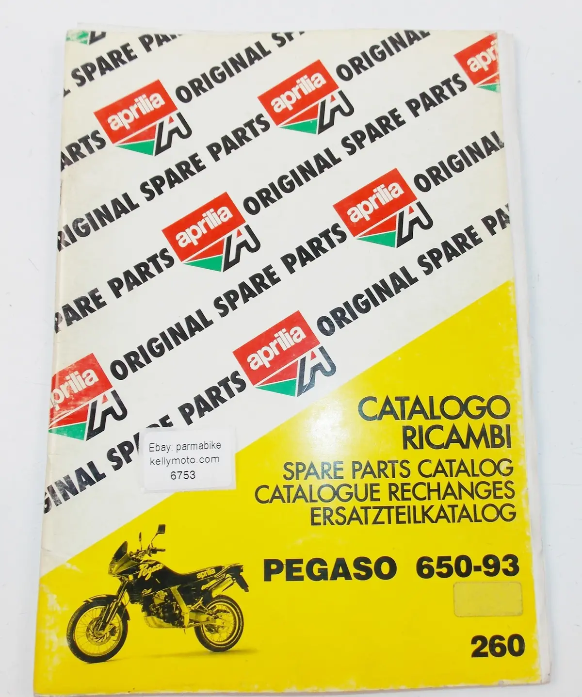 1993 Aprilia Pegaso 650 Frame Motor Spare Parts Diagram Catalog Manual Book 260 1
