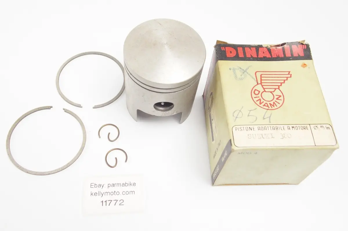 Nos Dinamin Piston + Rings + Pin + Clips Set Cpl. 54 Mm Suzuki 380 1