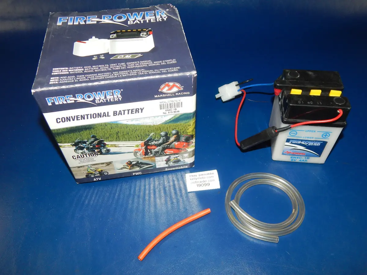 Fire Power Atv Pwc Snowmobile Battery 6V 4 Ah 6N4c-1B | 810-9046 Quad 1