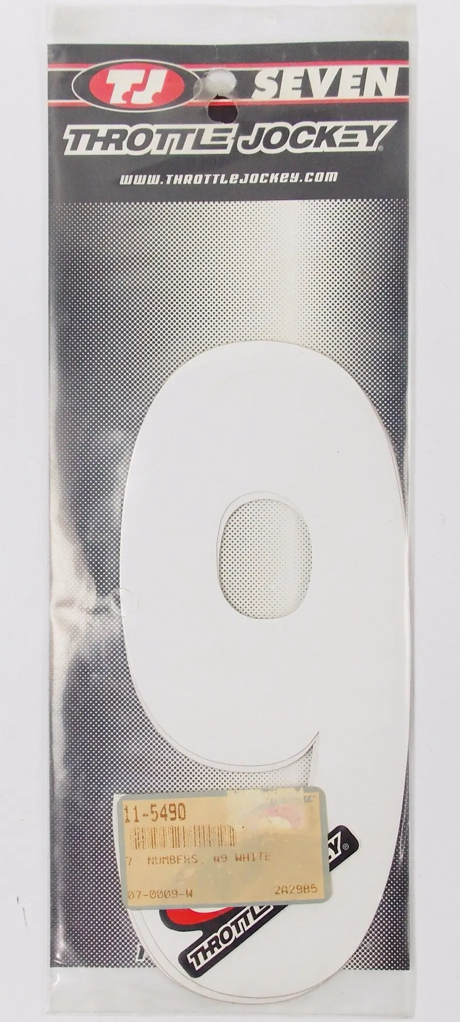 Tj Front/Side Panel 7" White Numbers Sticker Set "9" 11-5490 | 07-0009-W 1