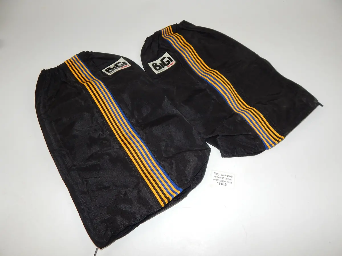 1 Pr 1980'S Motocross Boot Covers Black Vintage Racing Skiing L=15" Italy 1