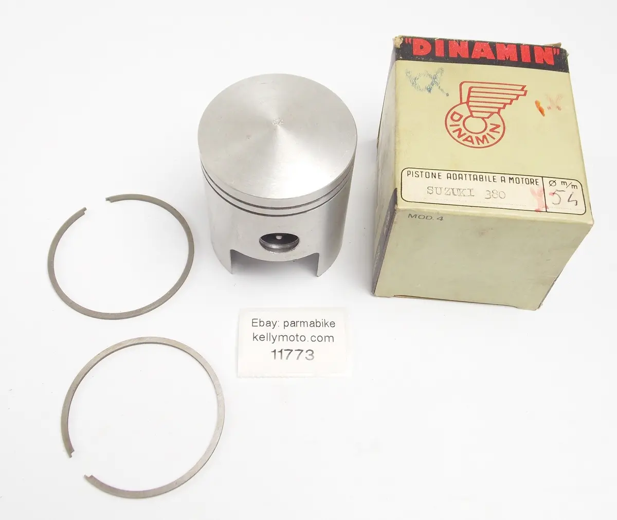 Nos Dinamin Piston + Rings + Pin Diameter 54 Mm Suzuki 380 Cc 1