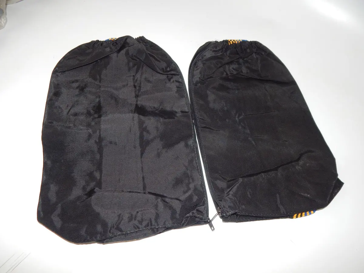 1 Pr 1980'S Motocross Boot Covers Black Vintage Racing Skiing L=15" Italy 2