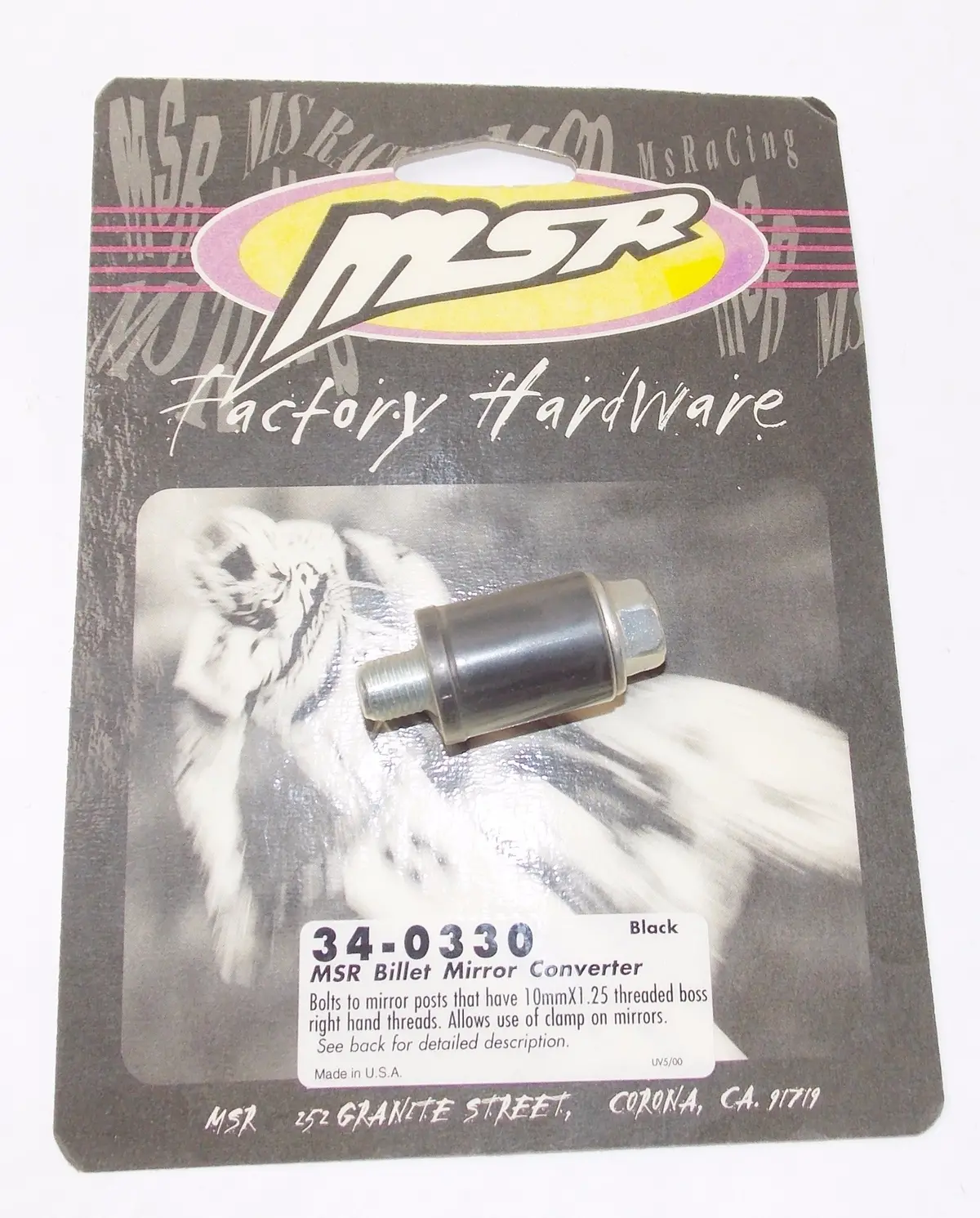 Ms Racing Billet Mirror Convert Bolt 10X1.25 Threaded Boss Right Threads 34-0330 1