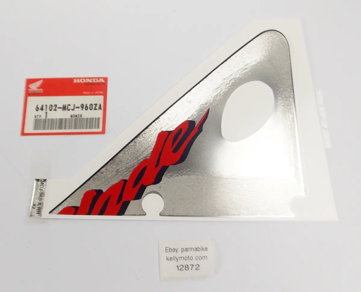 Oem Honda 2001 Cbr900rr Sticker/Stripe A Upper Cowl R. Type2 64102-Mcj-960Za 1