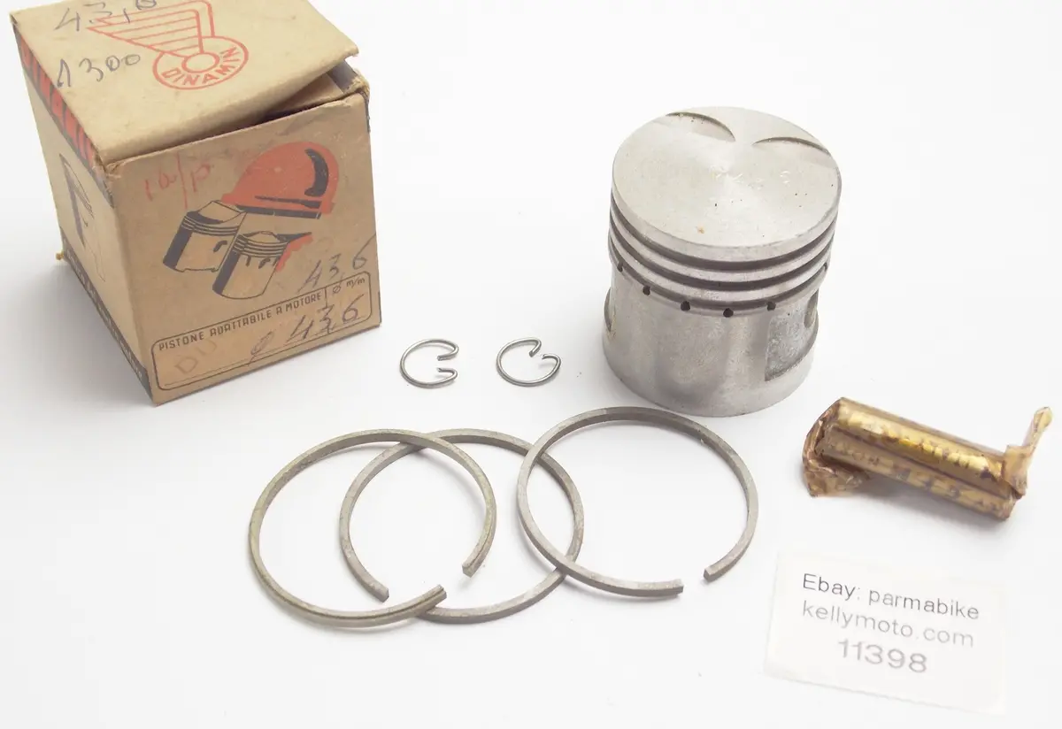 Nos Dinamin Piston+Rings+Pin+Clips Set Cpl D=43.6 Mm Ducati 60Cc Cucciolo Sport 1