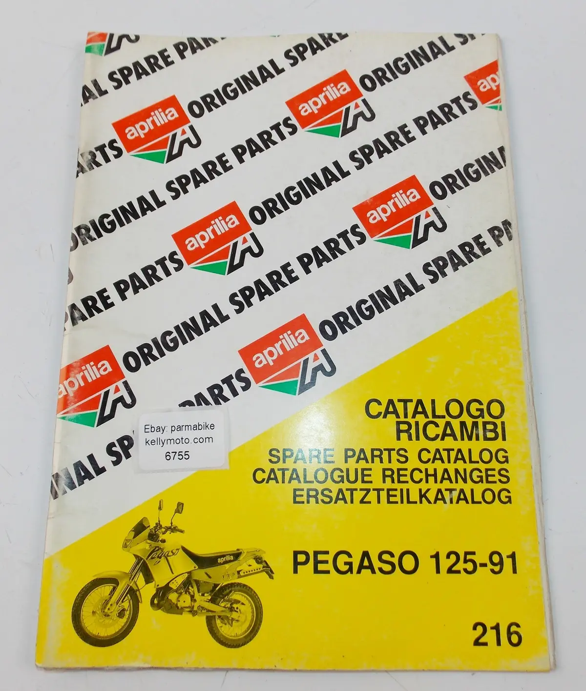 1991 Aprilia Pegaso 125 Frame Motor Spare Parts Catalog Diagram Manual Book 216 1