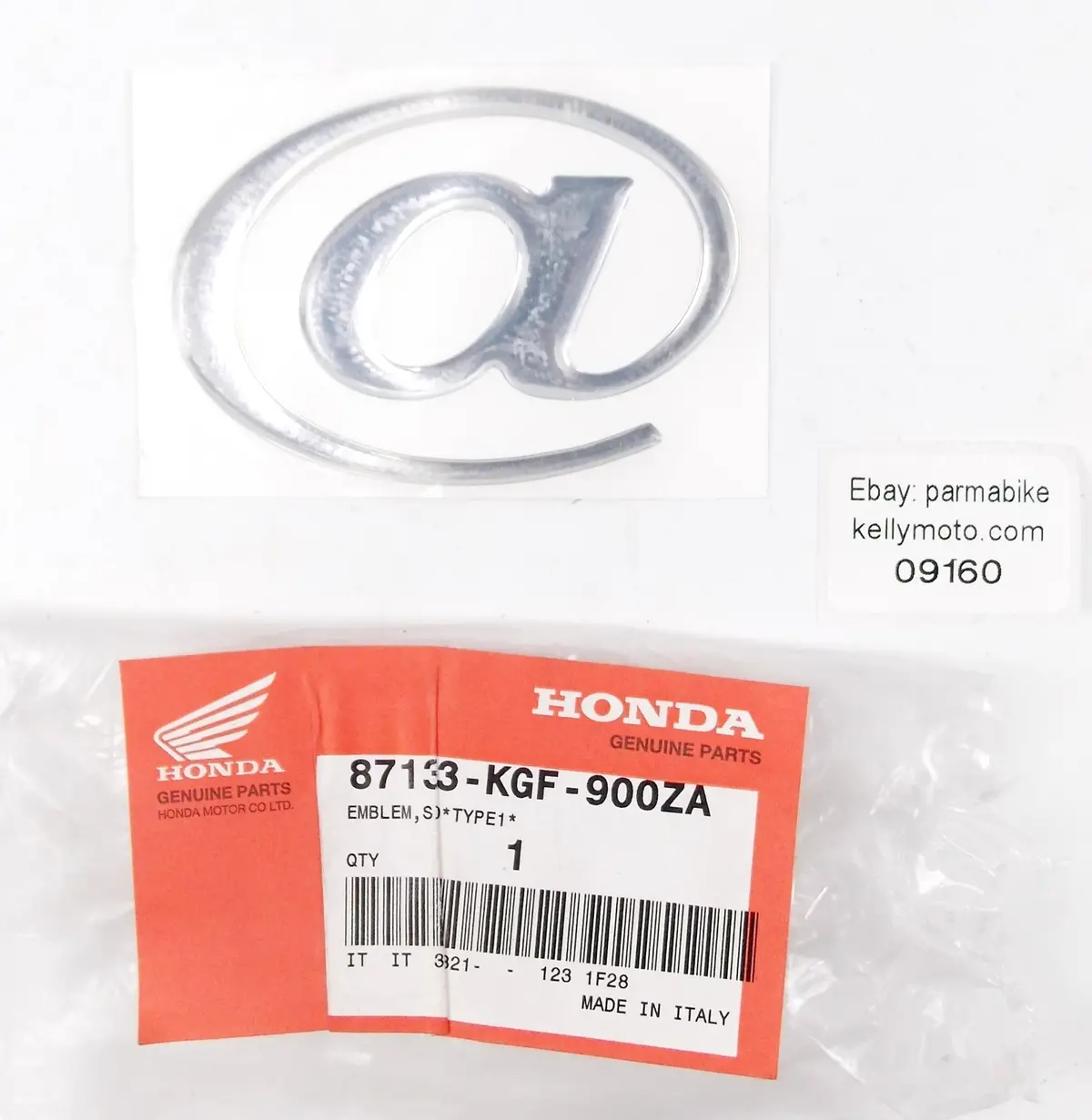 Nos Oem 2001 Honda Nes125 "@" Side Cover Emblem Logo Type 1  87133-Kgf-900Za 1