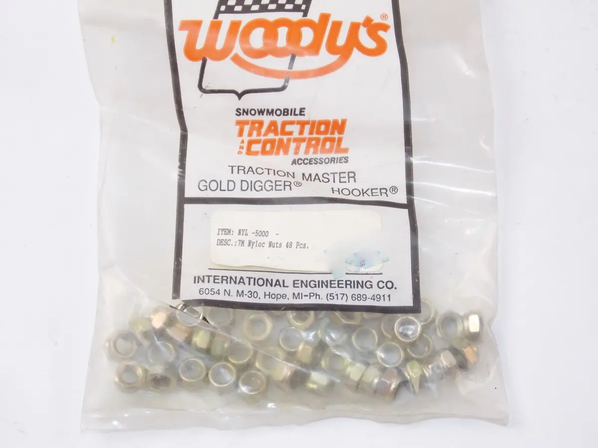 Woody's Snowmobile Nylock Nuts Hexa 7Mm 48Pcs Nyl-5000 1