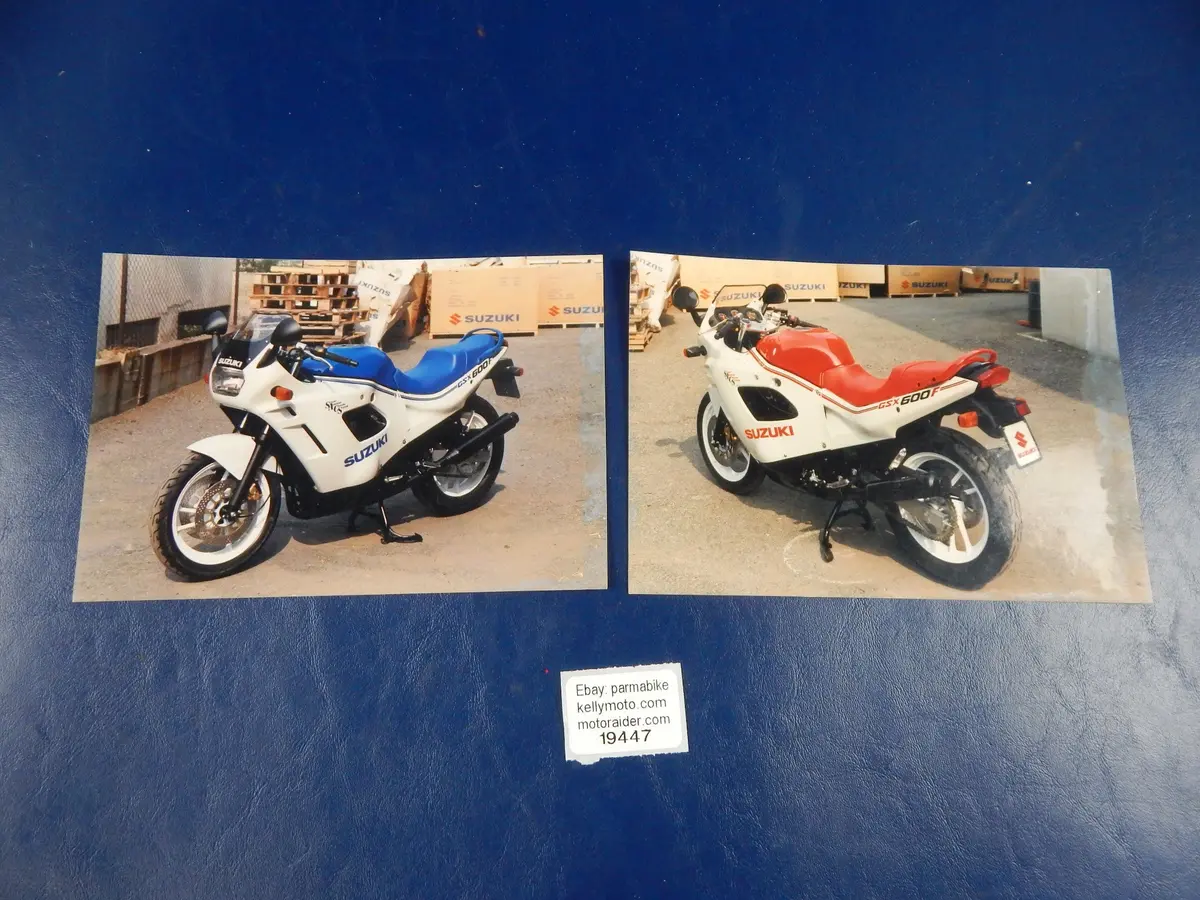 2 Original Dealer Photos 7.25"X5" 1988 Suzuki Gsx 600-F Vintage Japan 1