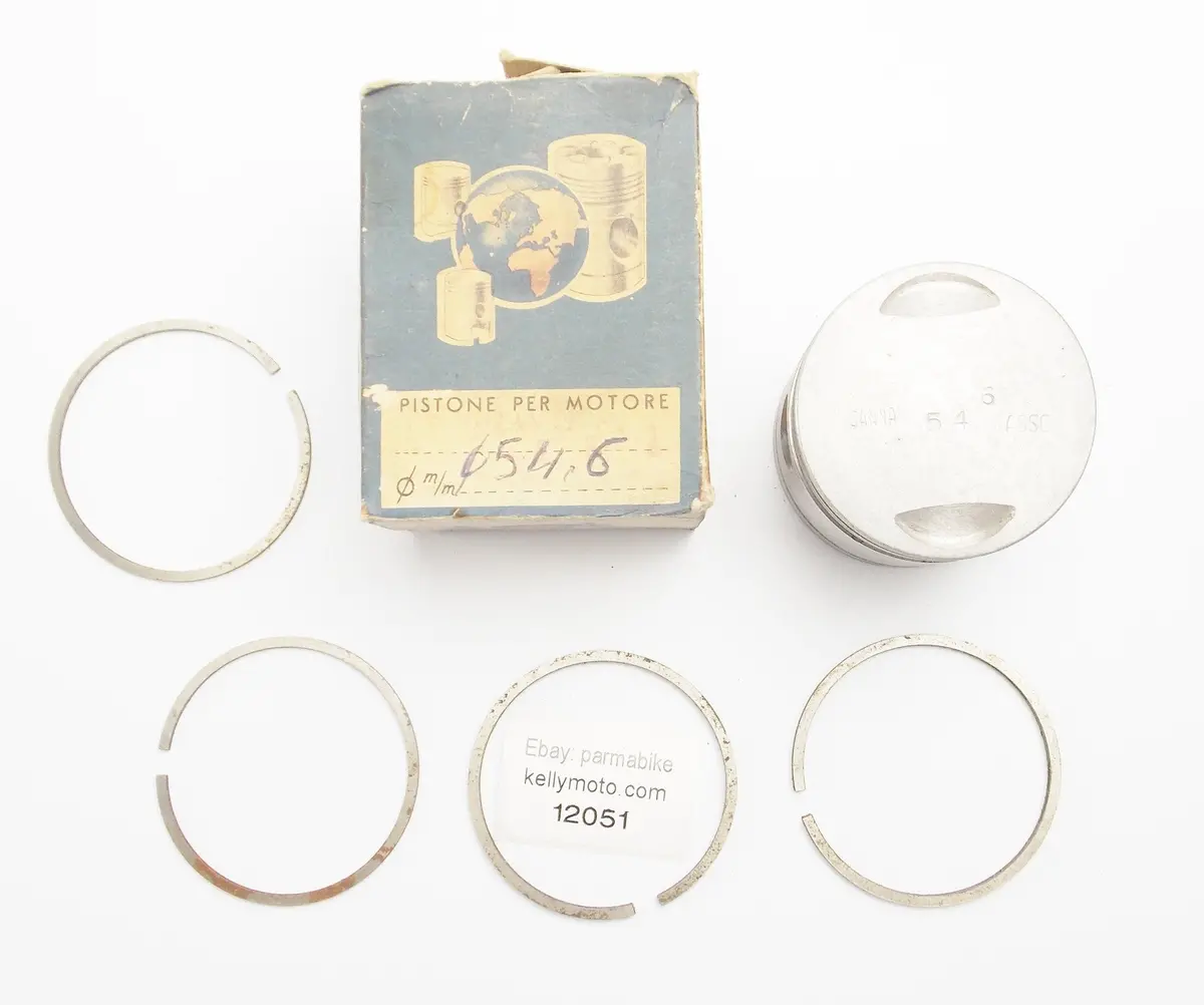 Nos Asso Werke Piston + Rings Diameter 54.6 Mm Gitan 175 Cc 1