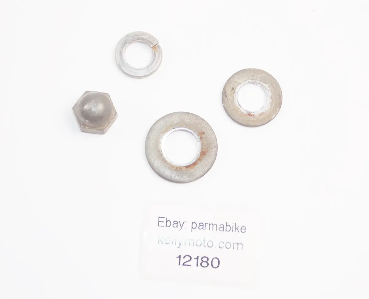 1970 Honda Ct 70 Trail Rear Shock Nut + Washer + Spring Washer 1