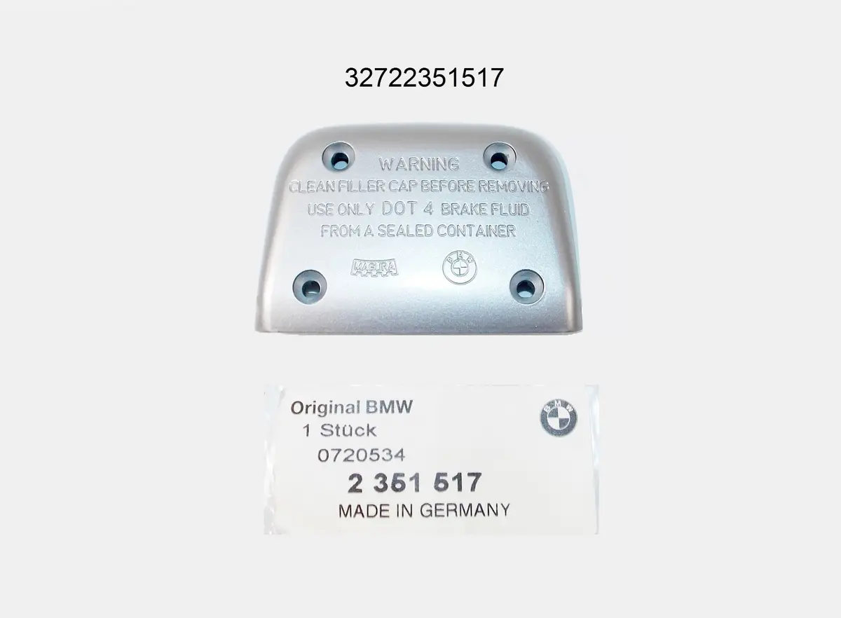 1996-05 Bmw R1200 Clutch Master Cylinder Cover Cap Lid White Alloy 32722351517 1