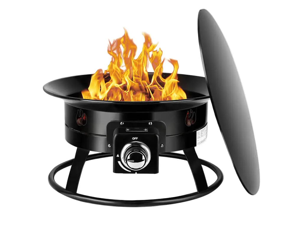 Camplux Outdoor Propane Fire Pit With Cover And Carry Kit, Auto-Ignition 1