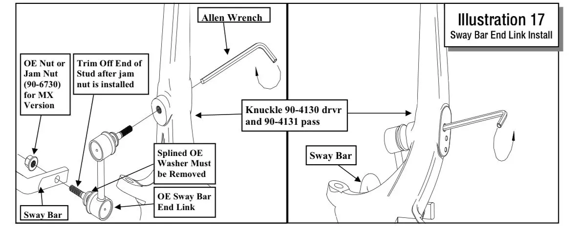 Pro Comp 90-6730 Sway Bar Link Slim Nut Set 1