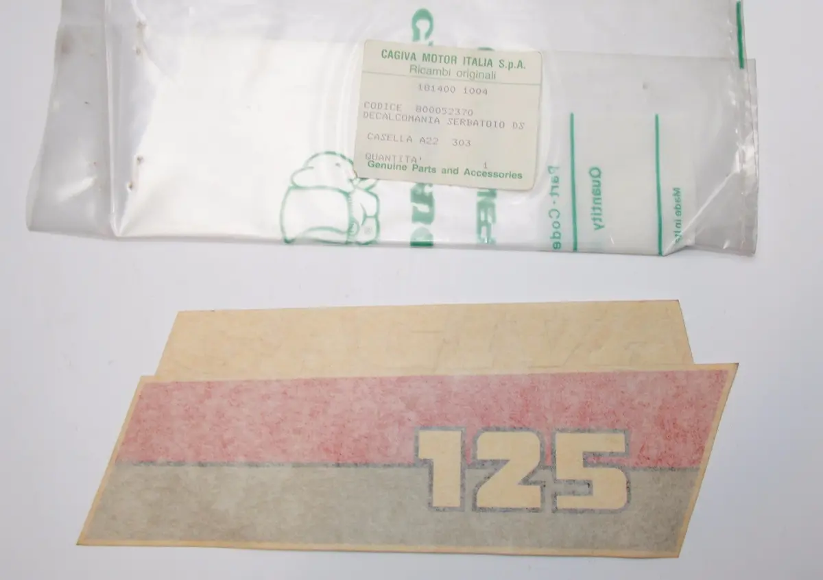 Oem Cagiva 1987 Elefantre Rh Side Red, White Grey Decal Sticker "125" 800052370 1