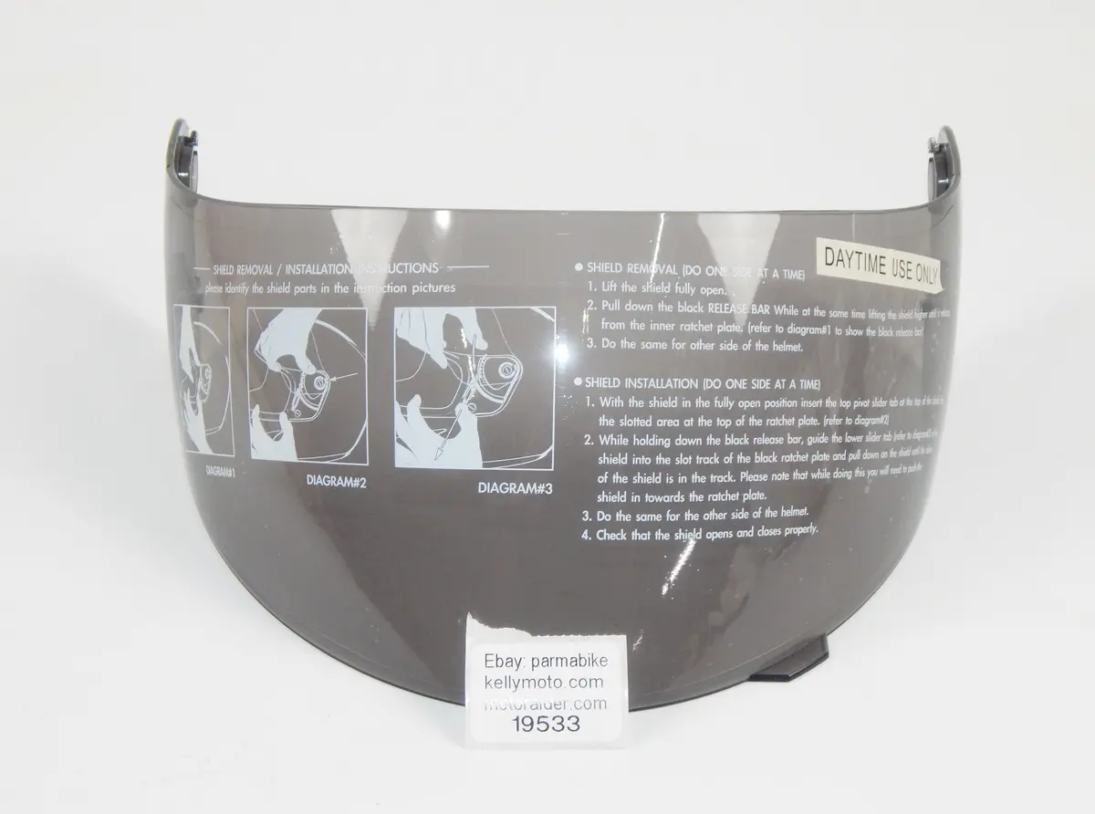 Gmax Full Face Helmet Gm38/Gm69 Single Lens Shield Visor Smoke Grey Motorcycle 1