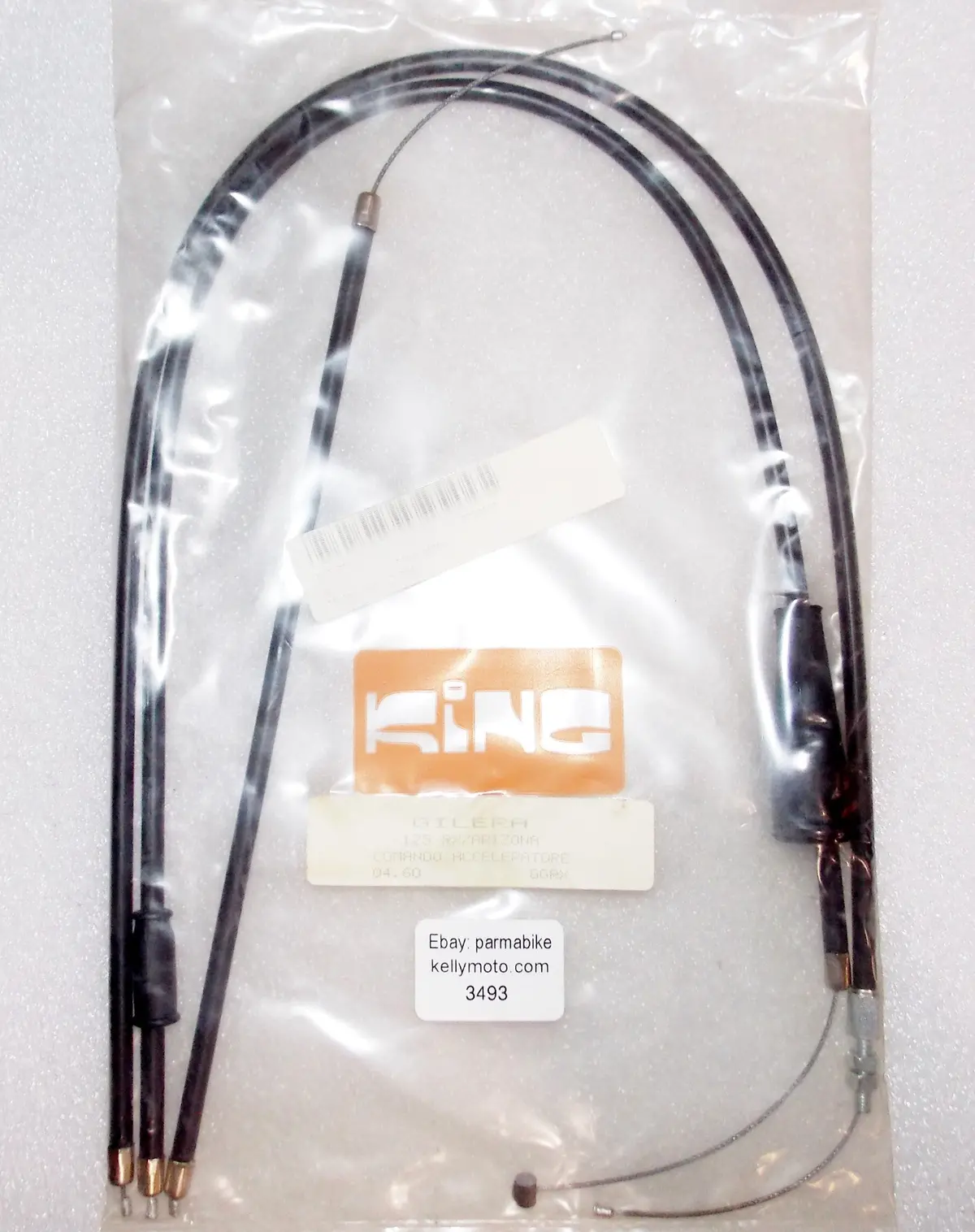 Nos King Black Vinyl Throttle Cable Set Gilera 125 Rx / Arizona 1