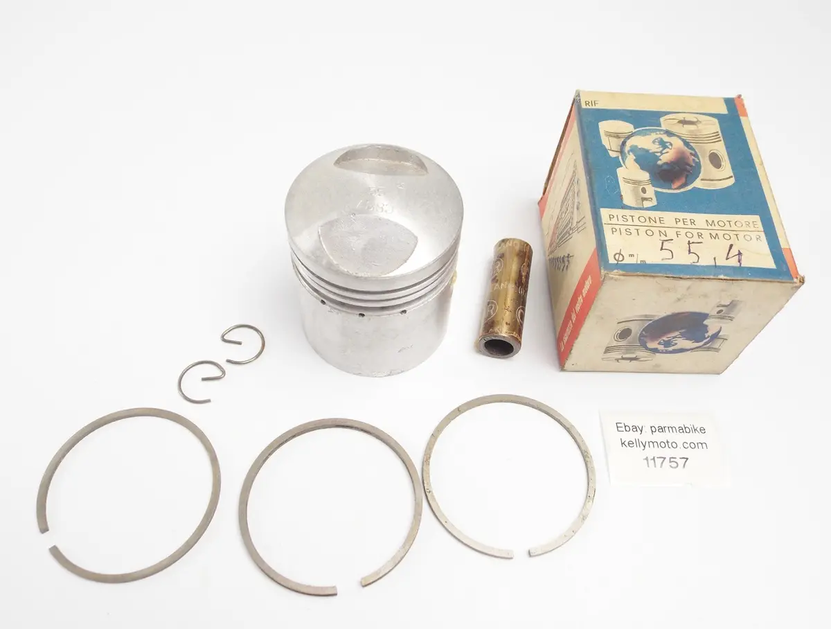 Nos Asso Werke Piston + Rings + Pin + Clips Diameter 55.4 Mm 4 Stroke Motor 1