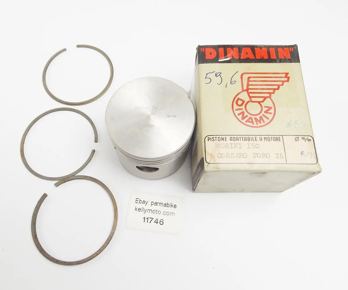 Nos Dinamin Piston + Rings + Pin D. 59.6 Mm Morini 150 Corsaro 1