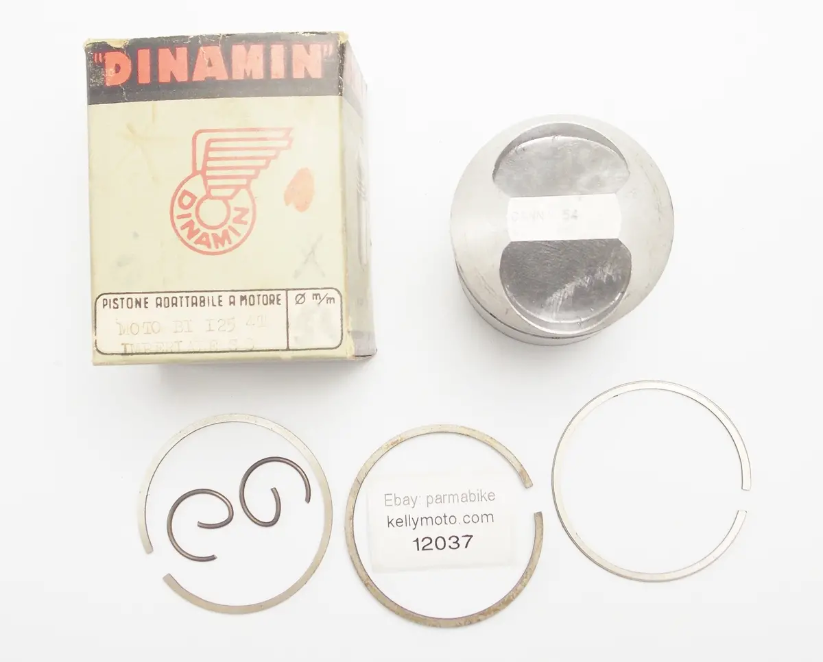 Nos Dinamin Piston+Rings+Pin 18Mm+Clips Set Cpl D. 54 Mm Moto Bi 124 4-Stroke 1