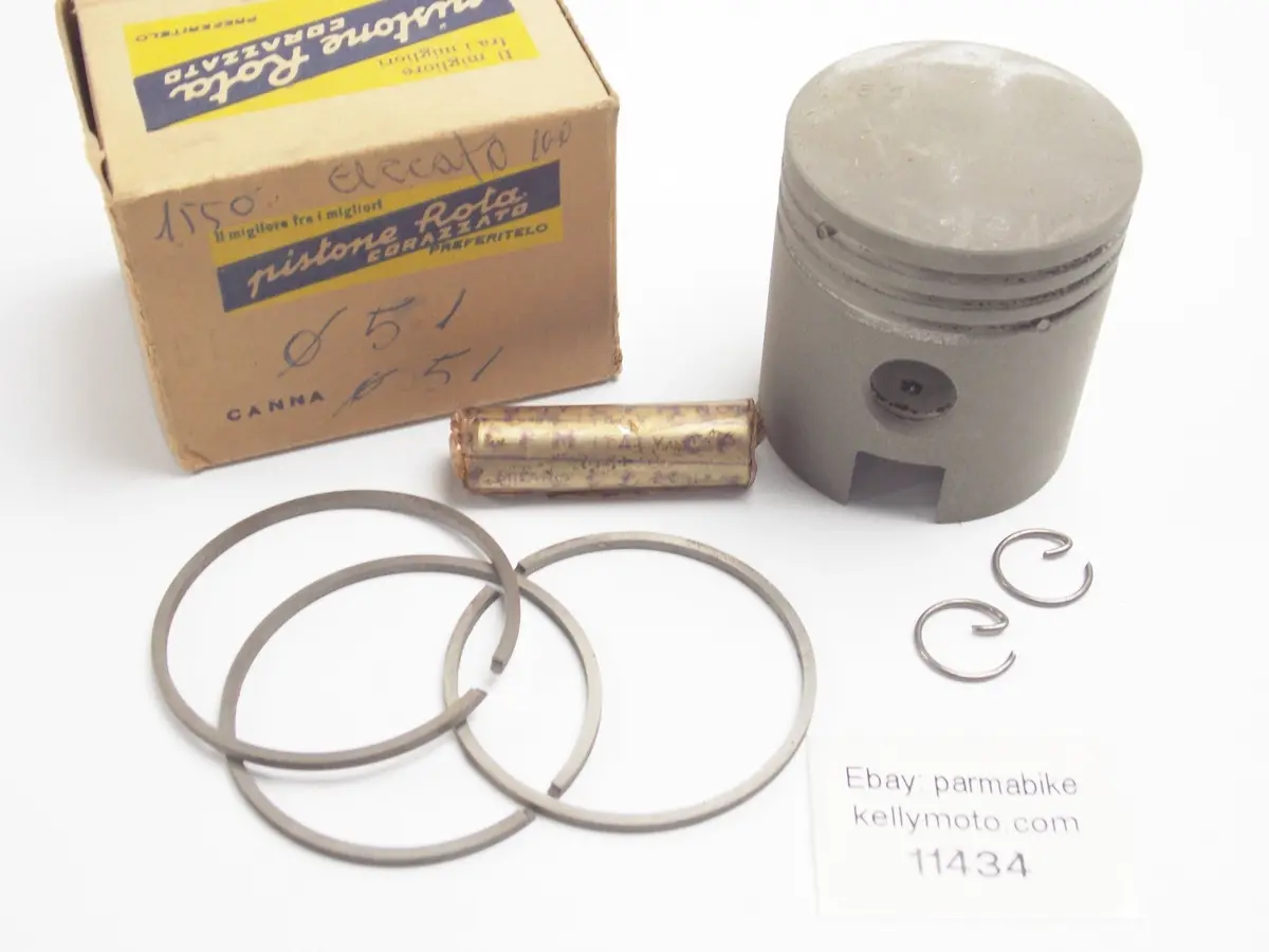 Nos Rota Piston + Ring + Pin + Clips Set Cpl. D. 51 Mm Zanella Ceccato 100 Cc 1
