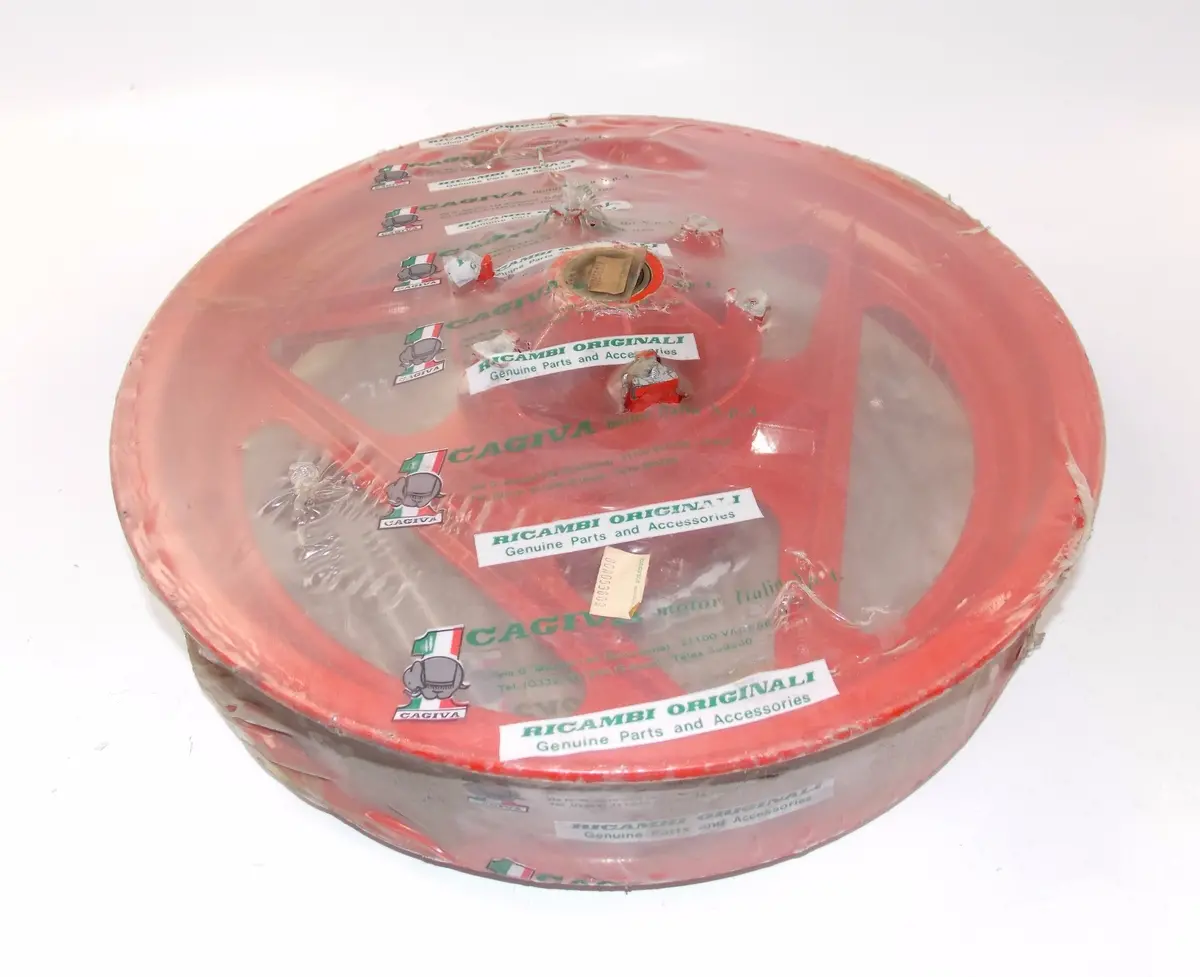 Cagiva 1987-92 Freccia 125 17"X3.00 Alloy Delta Spoke Red Rim Grimeca 80A053669 1