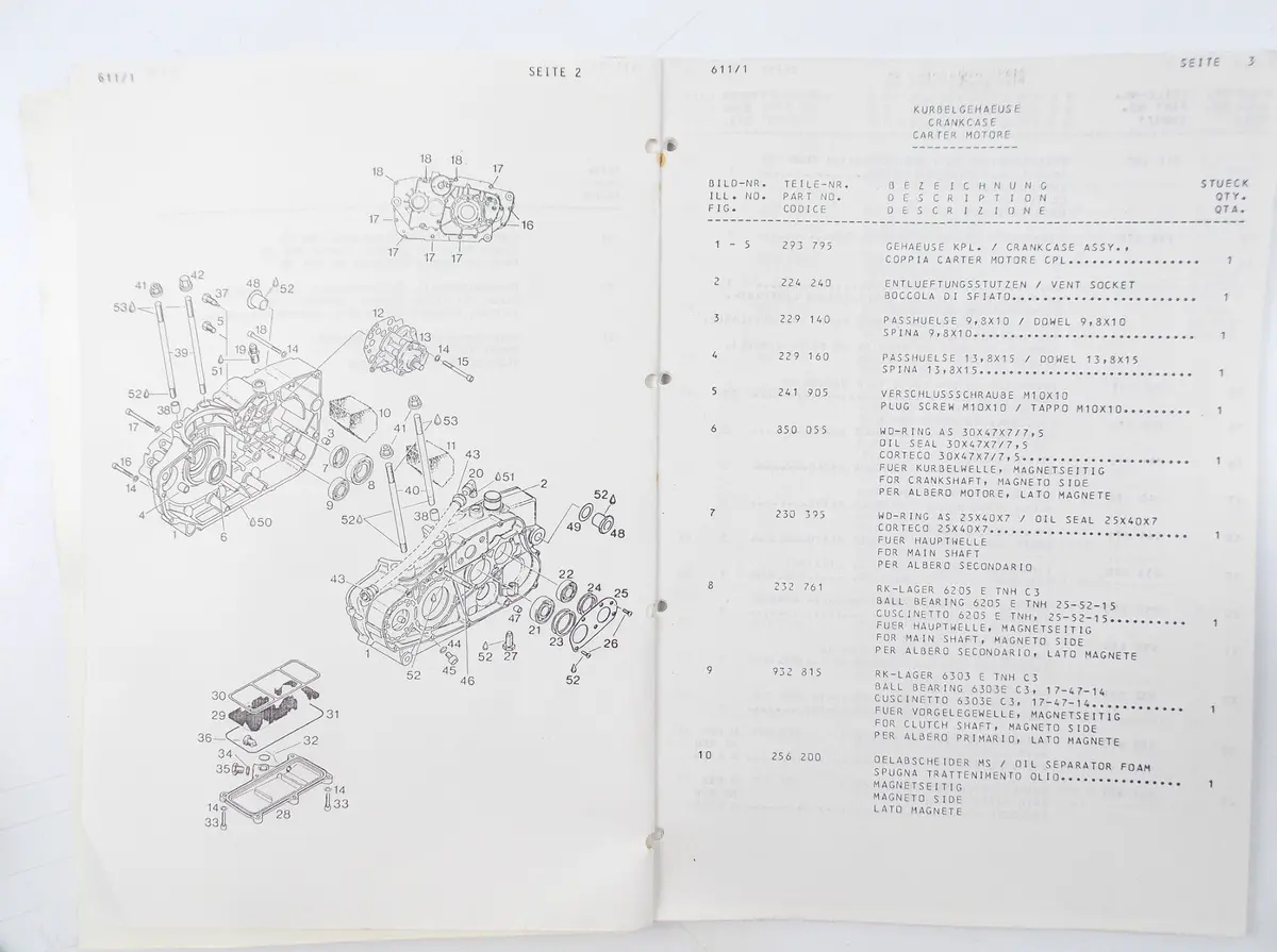 Aprilia 1987 Tuareg 350 Wind Moitor 348 Spare Parts Catalog Book 611 2