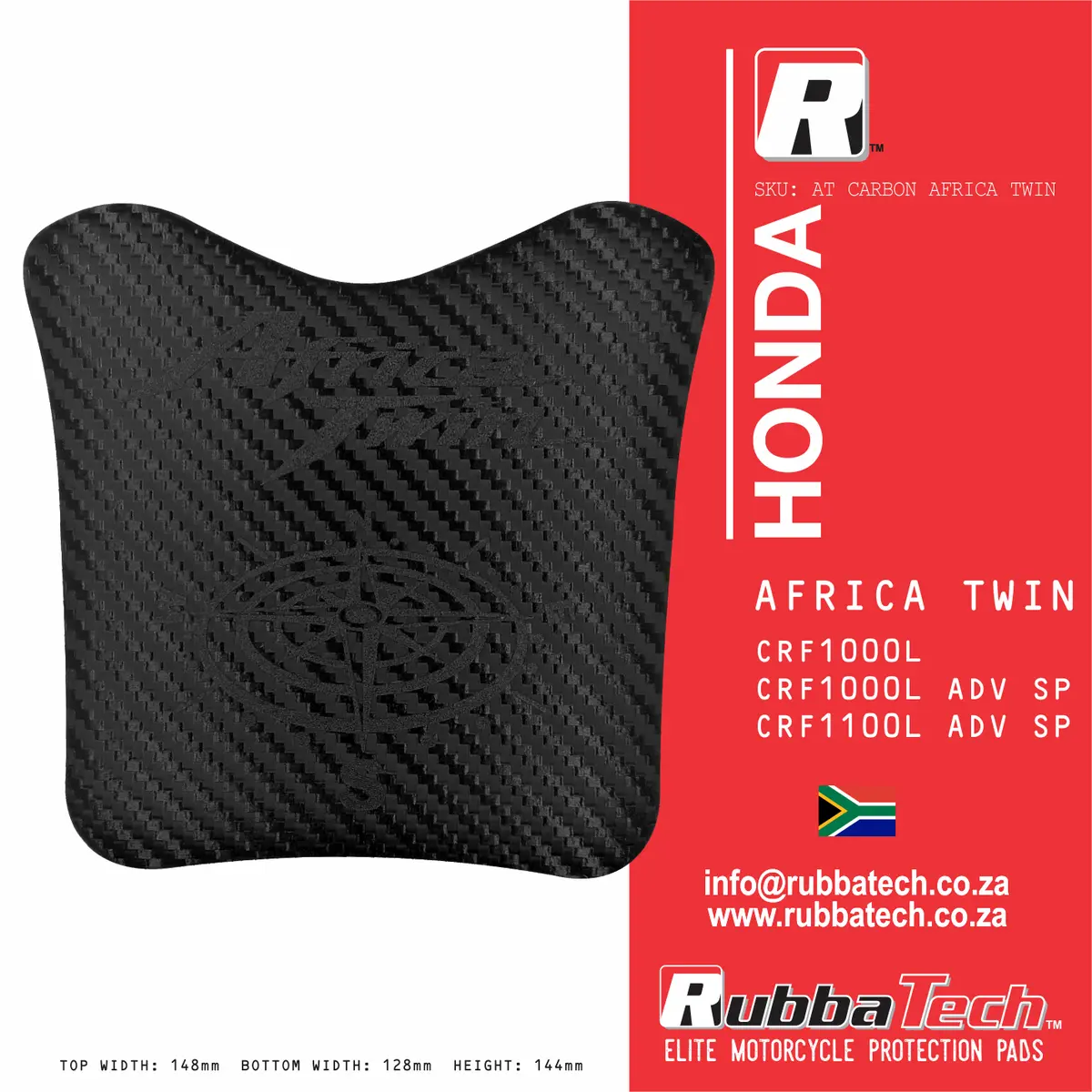 Honda Rubbatech Tank Pad Africa Twin Crf1000l,Crf1000l Adv Sp, Crf1100l Adv Sp 1