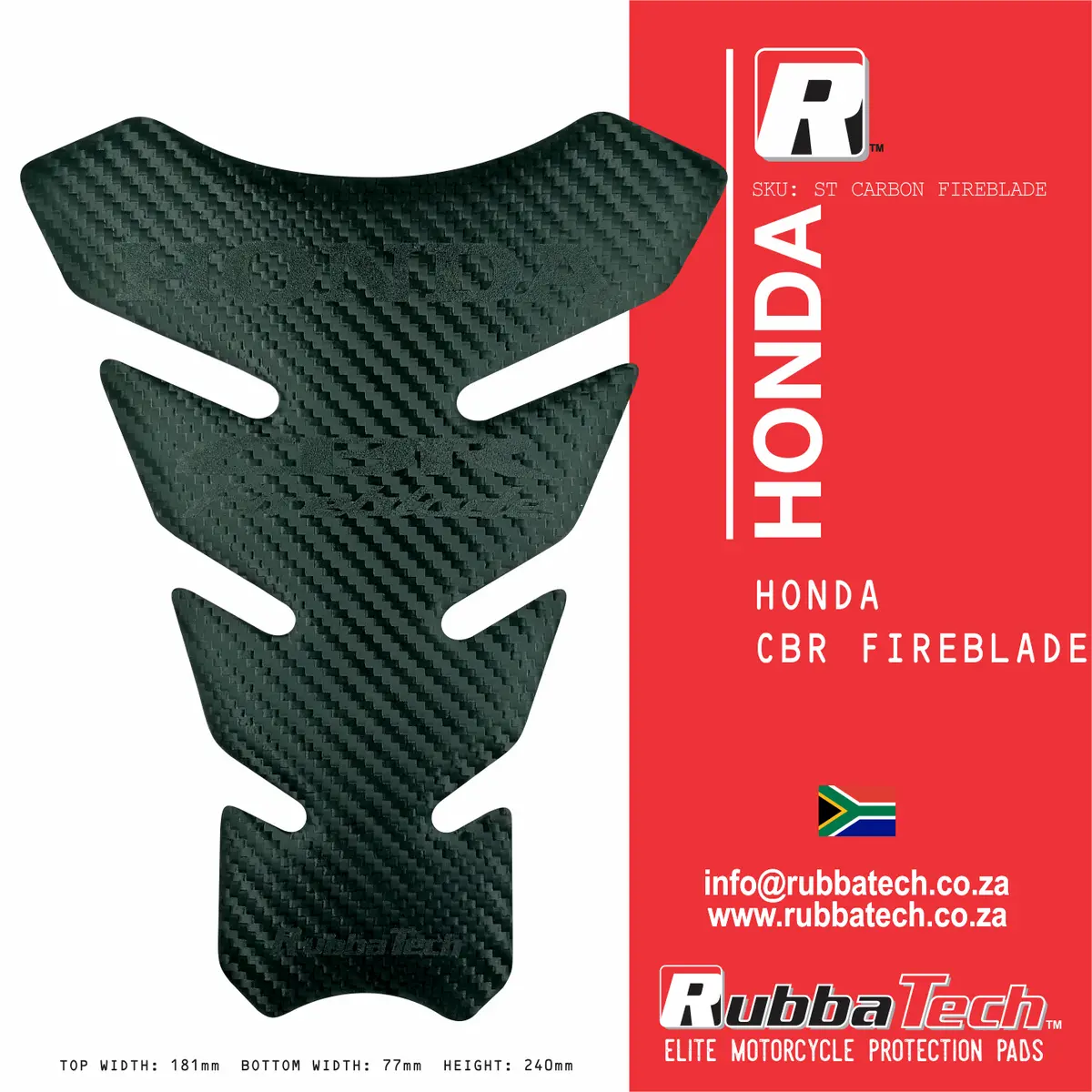 Honda Rubbatech Tank Pad All Honda Fireblade Superbike Models 1