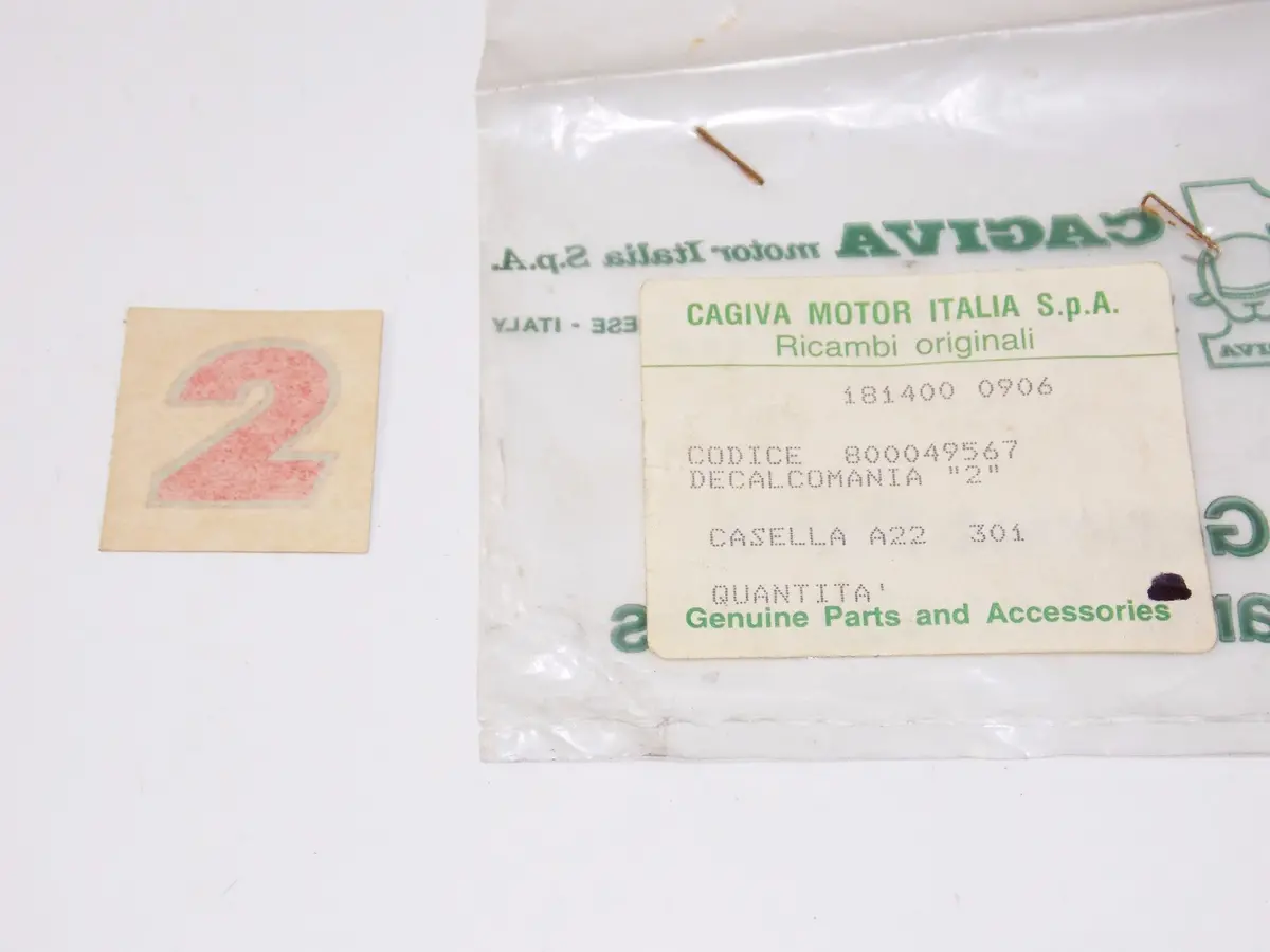 Nos Oem Cagiva 1986 Cagiva Elefant 2 125 Gas Tank Sticker Decal "2" 800049567 1