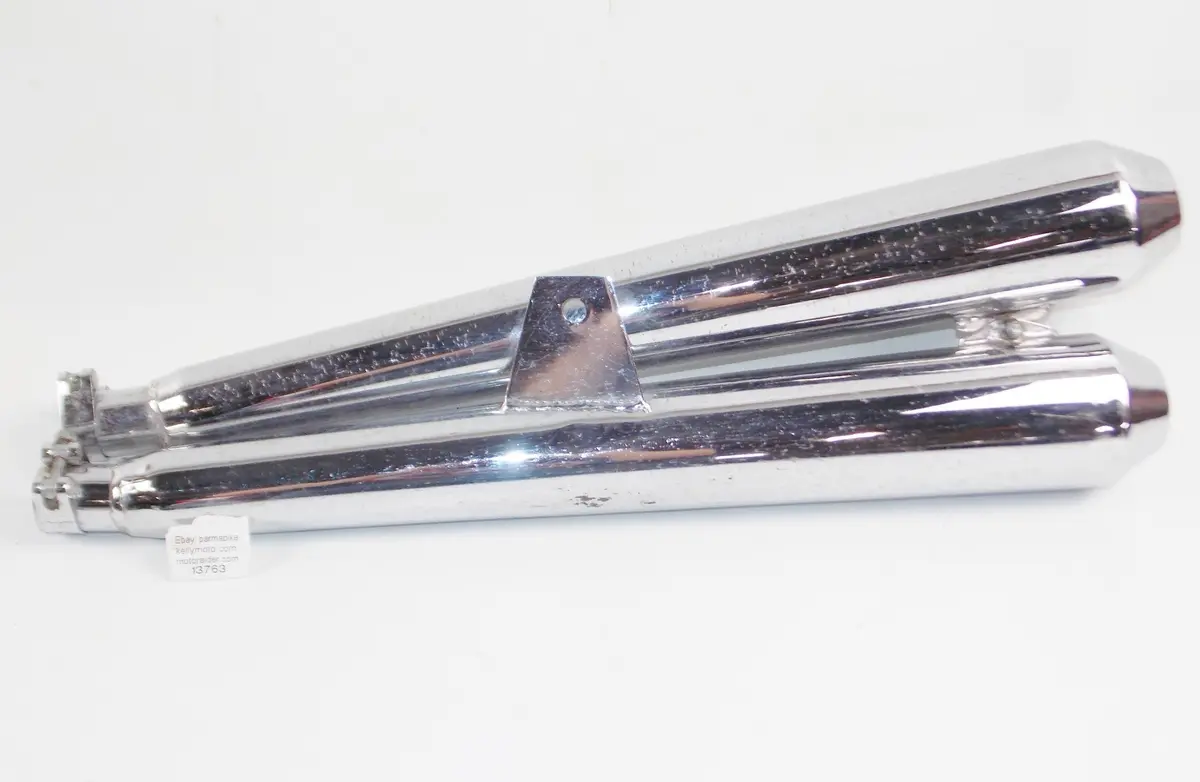 Busso Decibel Exhaust Right L=600Mm Inlet D=32Mm Chrome Italy Honda Yamaha Guzzi 1