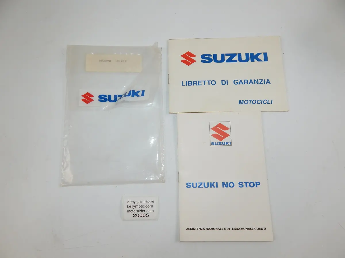 1990'S Suzuki Gn250m Warranty Book Italian Vintage Motorcycle 1