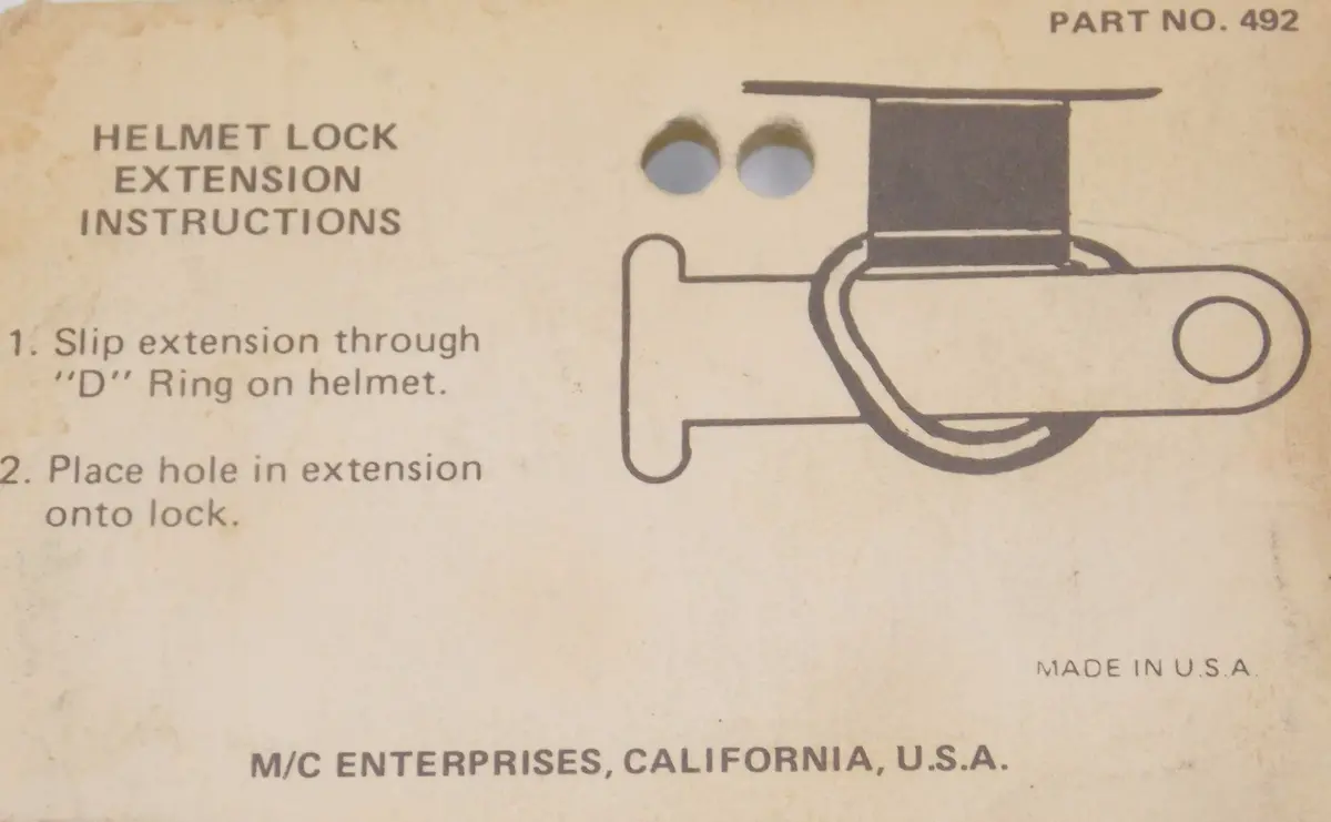 Mc Enterprises 2 Helmet Steel Lock Extensions 492 2