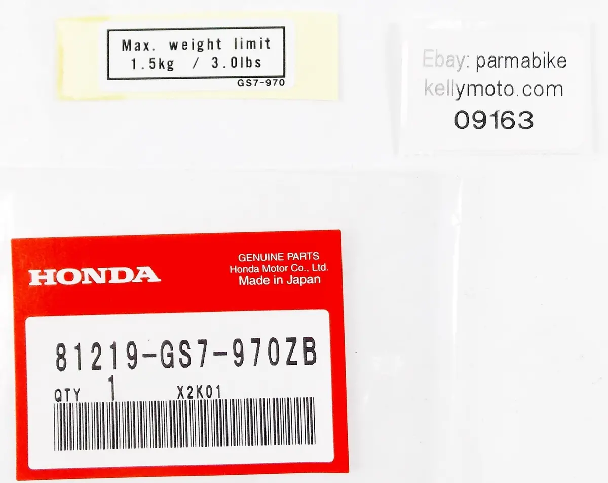 Oem 1994-2010 Honda Sa50 Sh150 Ps250 Max Weight Label Sticker 81219-Gs7-970Zb 1