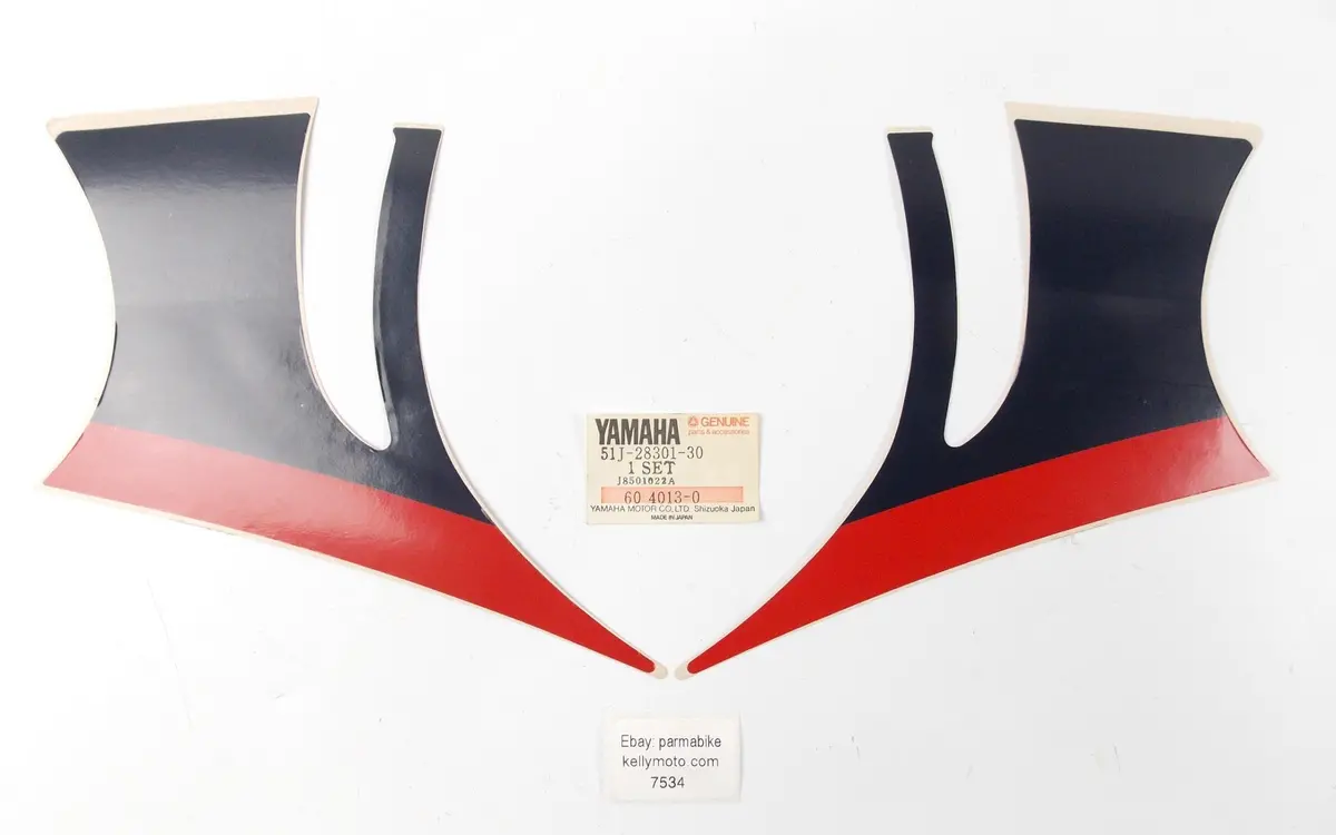 Nos Oem 1986 Yamaha Fj600 Lower Cover Graphic Set  Emblem Logo  51J-28301-30 1