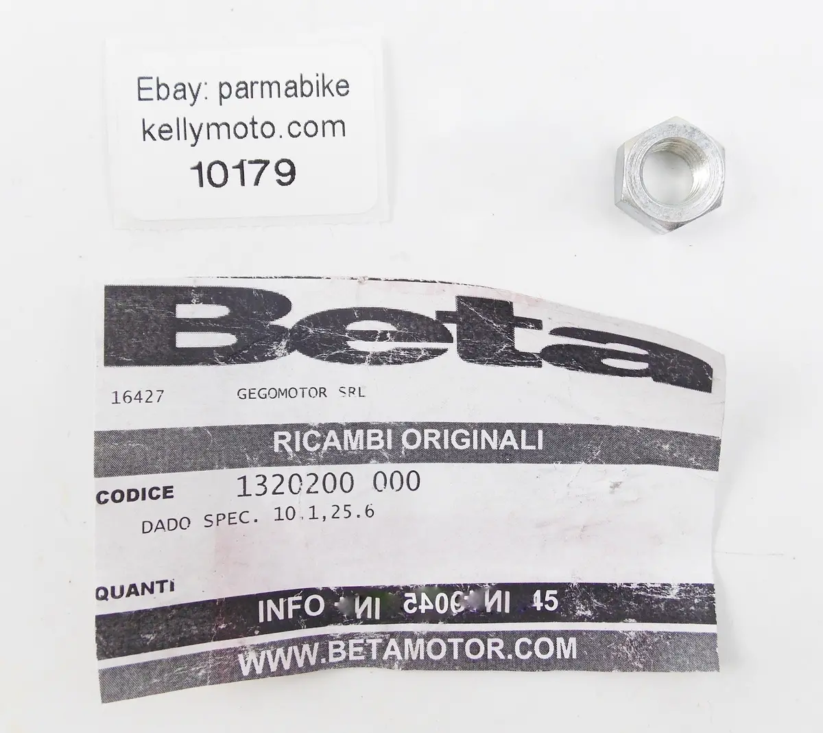 Nos Beta 2012 Minicross R12 Primary Gear Clutch Nut 10X1, 25X6 1320200-000 1