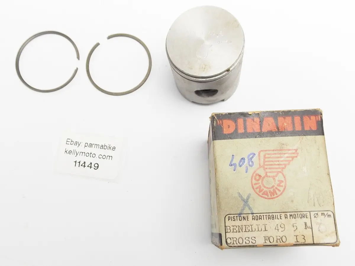 Nos Dinamin Piston + Pin + Rings D=40.8 Mm Benelli 49 Cc Cross Motor Engine 1