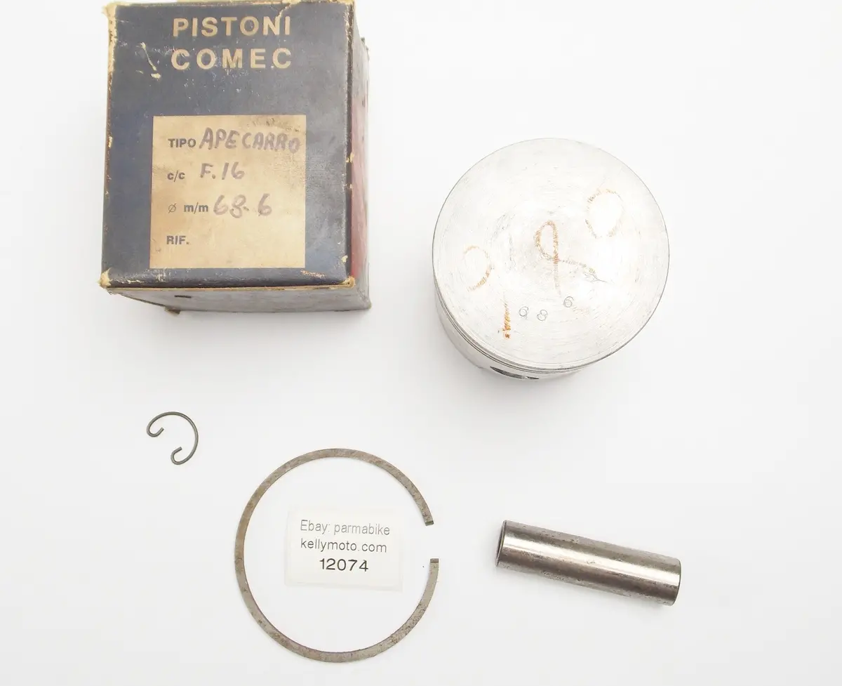Nos Comec Piston + Ring + Pin + Clip D. 68.6 Mm Ape Carro Piaggio Trike Truck 1