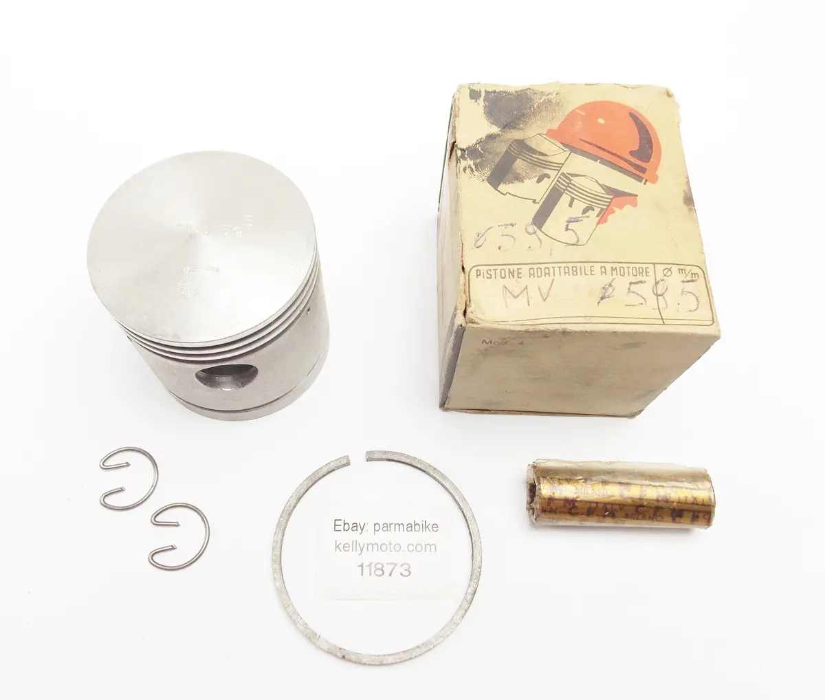 Nos Dinamin Piston + Ring + Pin + Clips D. 59.9 Mm Mv Agusta 175Cc Motor Engine 1