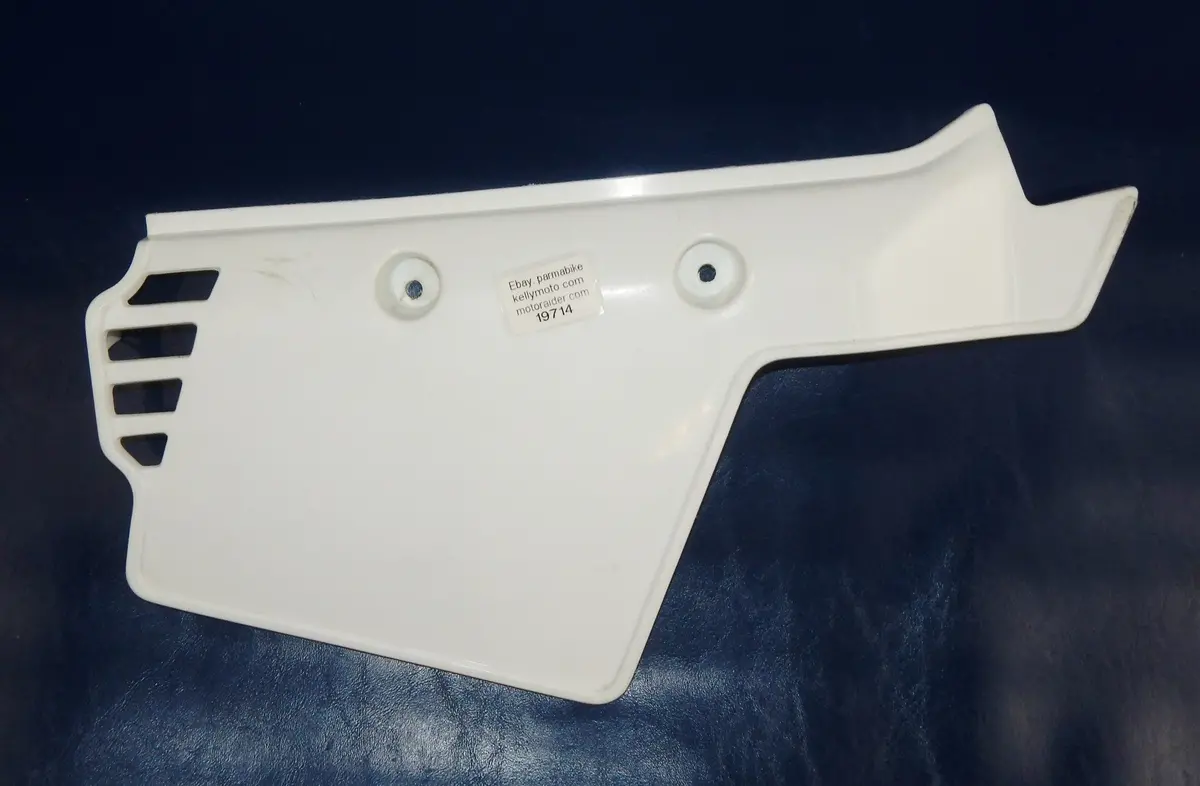1984-85 Aim Enduro 50 Zec Frame Left Side Cover Panel Number Plate White Vintage 1