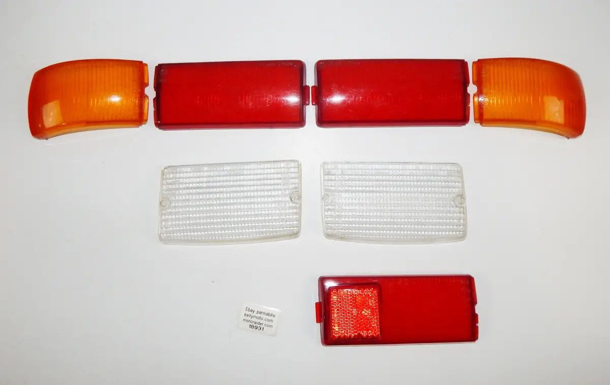 Autobianchi A111 Front / Rear Right / Left Turn Stop Light Lenses Stars /Darello 1