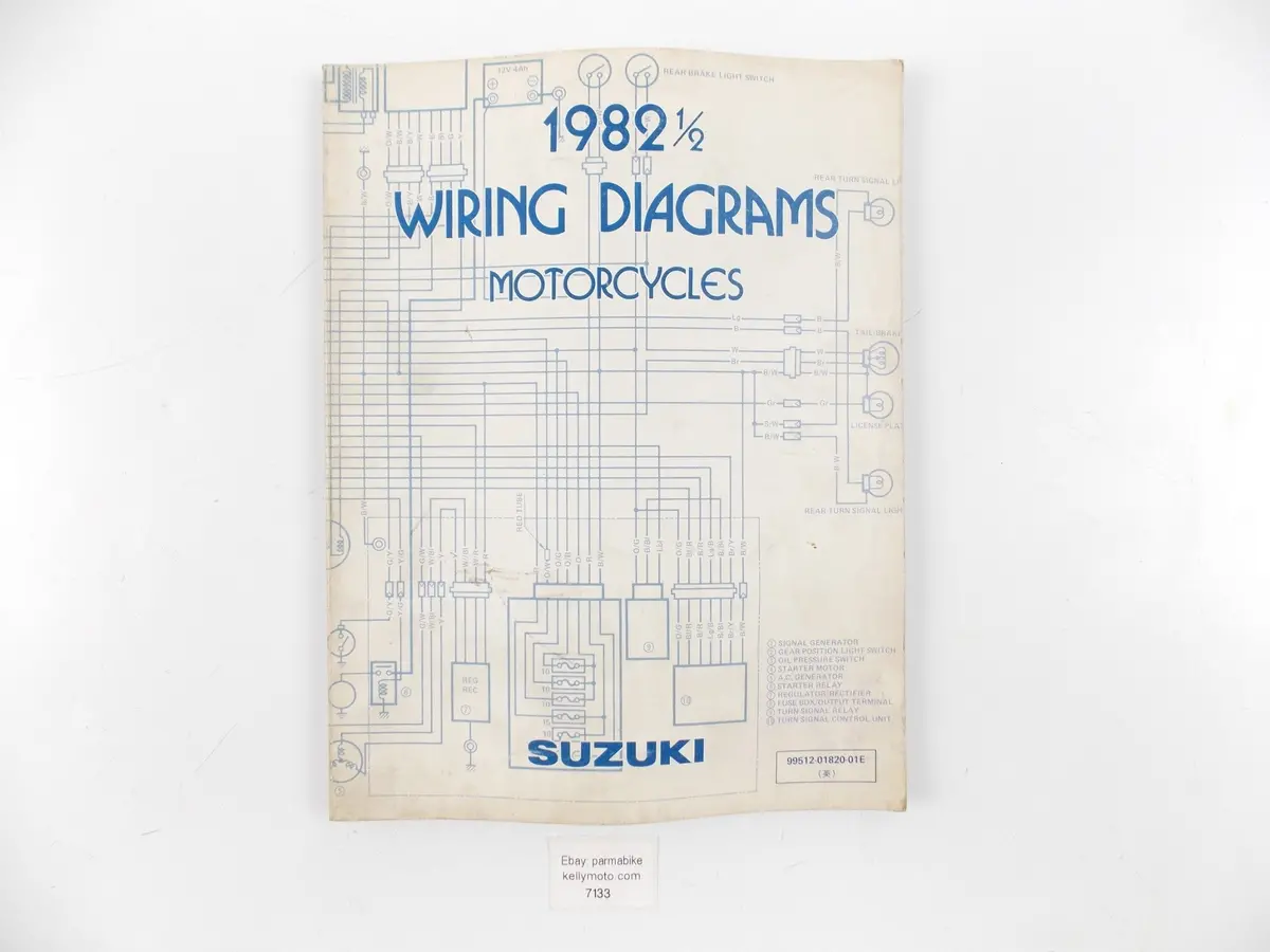 1980.5 Suzuki Wiring Diagrams Catalog Book Manual English 99512-01820-01E 1