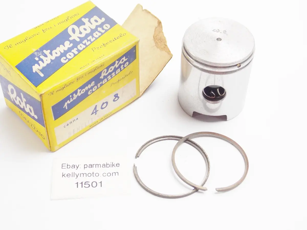 Nos Rota Piston + Rings + Clips Set Cpl. D. 40.8 Mm Benelli 50 Cc 2-Stroke 1