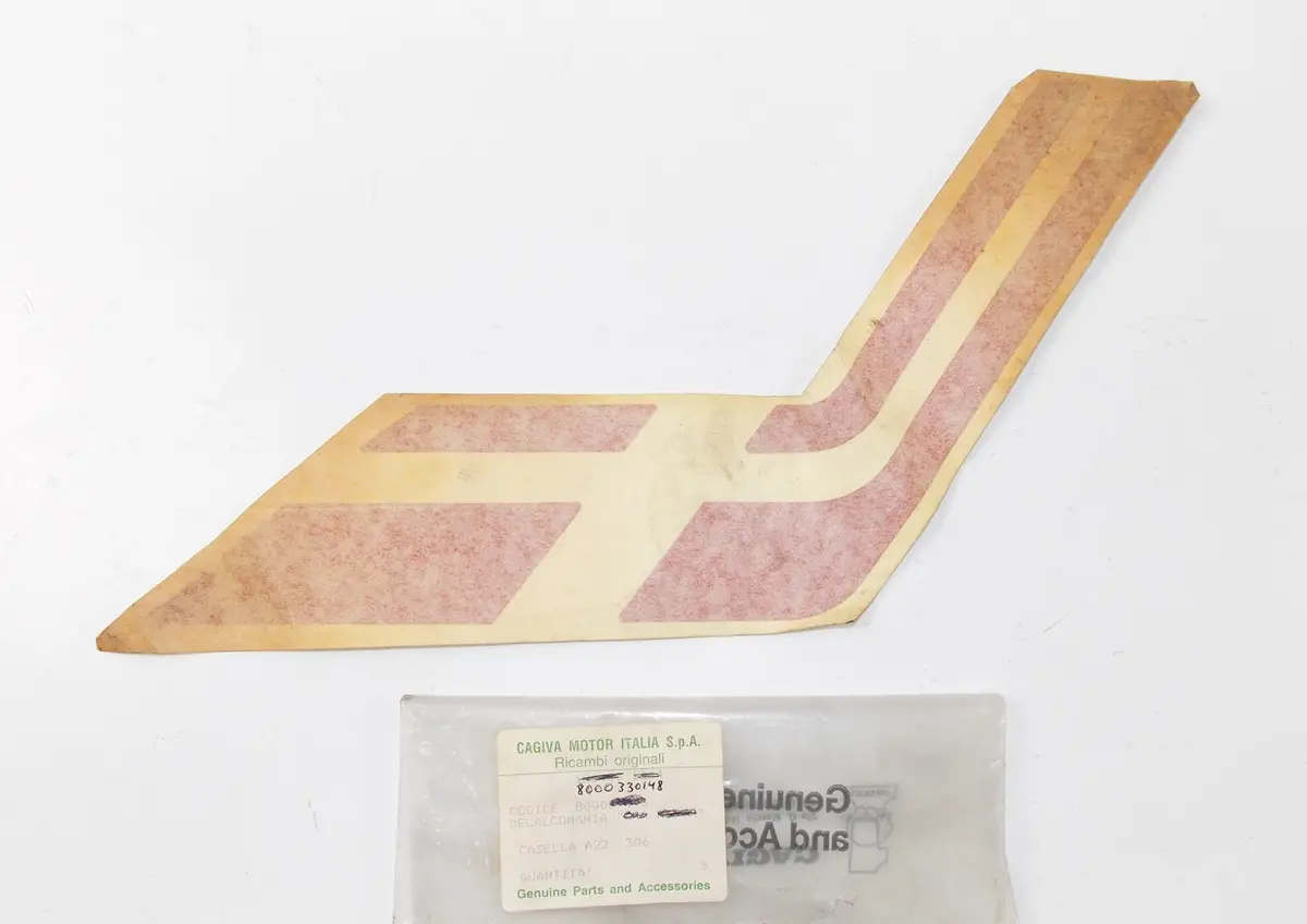 Nos Oem Cagiva Morini 1987 350 Kanguro Lh Fuel Tank Sticker Decal Mark 330148 1