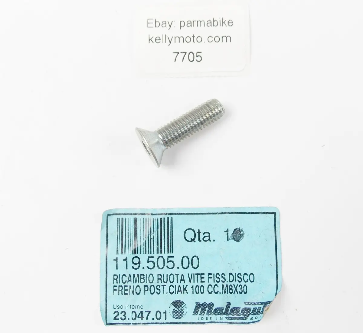 Nos Oem Malaguti Rear Brake Disc Rotor Mounting Screw Bolt M8x30 119.505.00 1