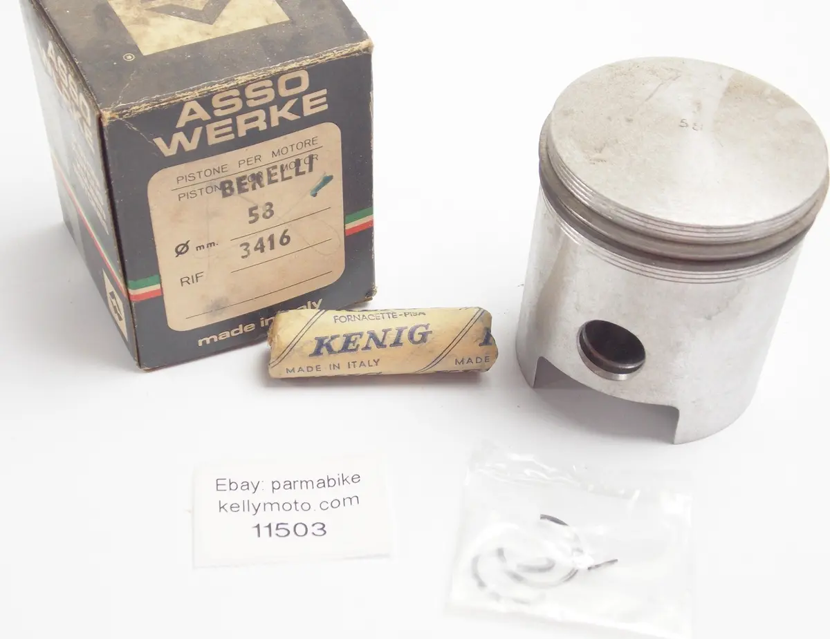 Asso Werke 3416 Piston + Rings + Pin + Clips Set Cpl. D. 57.4 Mm Benelli Motor 1