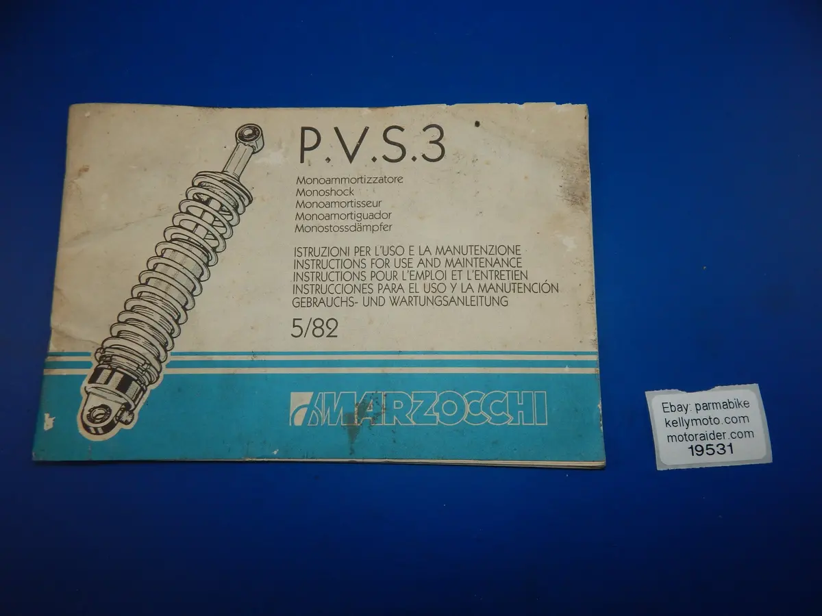 1982 Marzocchi Pvs-3 Monoshock Use And Maintenance Book Manual Multi Language 1